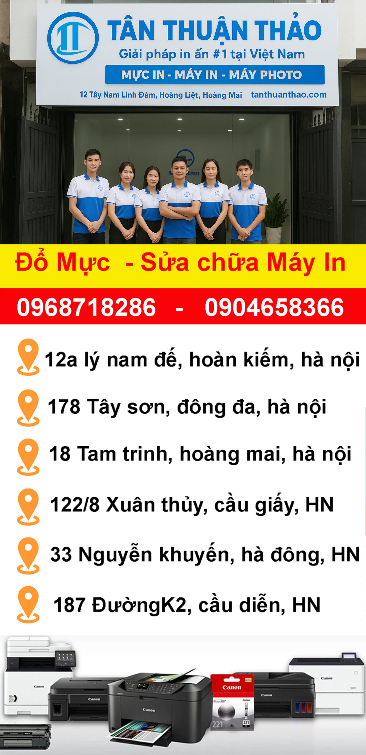 Tân Thuận Thảo – Đổ Mực & Sửa Chữa Máy In Tận Nơi Uy Tín, Giá Tốt