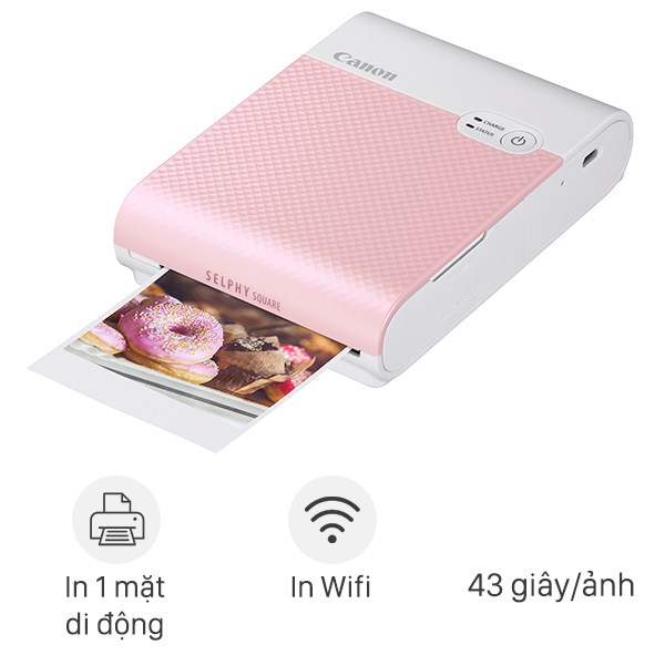 Máy in ảnh giấy nhiệt CANON SELPHY SQUARE QX10 - Máy in ảnh di động không dây, In ảnh lấy ngay - Khổ 72x85mm