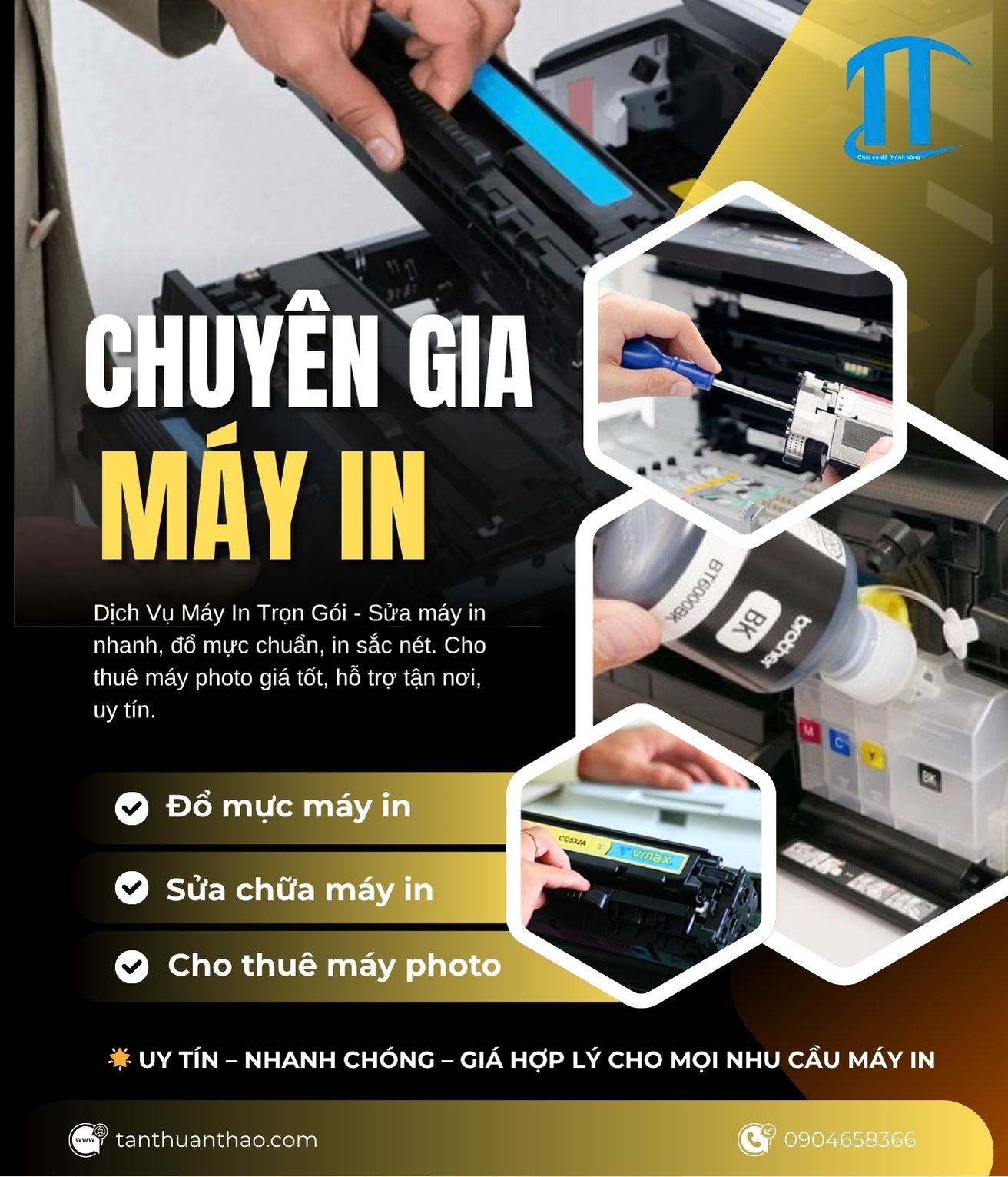 Tân Thuận Thảo – Đổ Mực & Sửa Chữa Máy In Tận Nơi Uy Tín, Giá Tốt